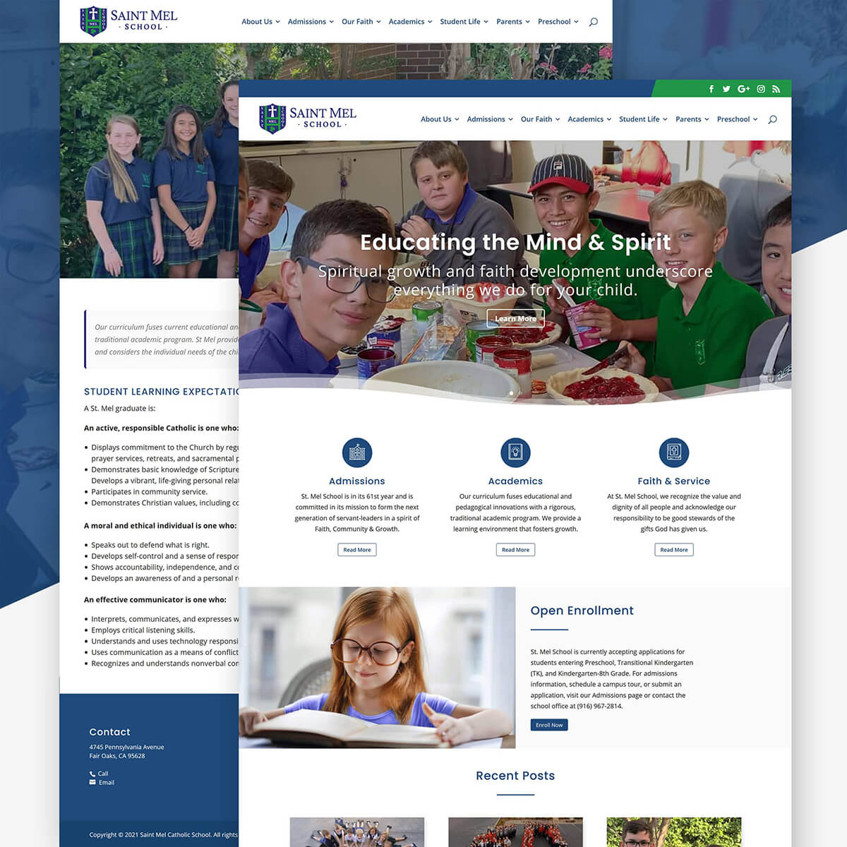 Website Design and Development for St. Mel Catholic School